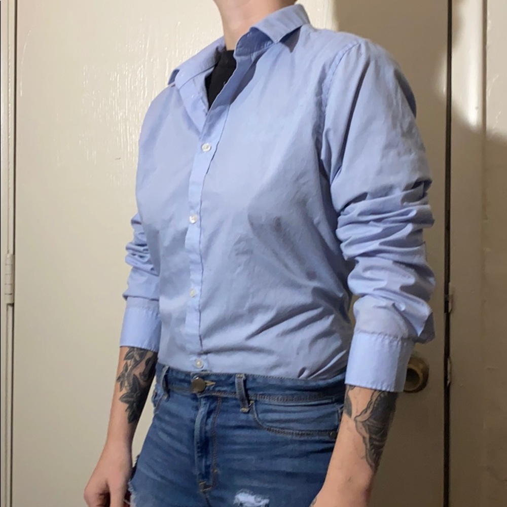 Medium Slim-Fit Blue Button-Up